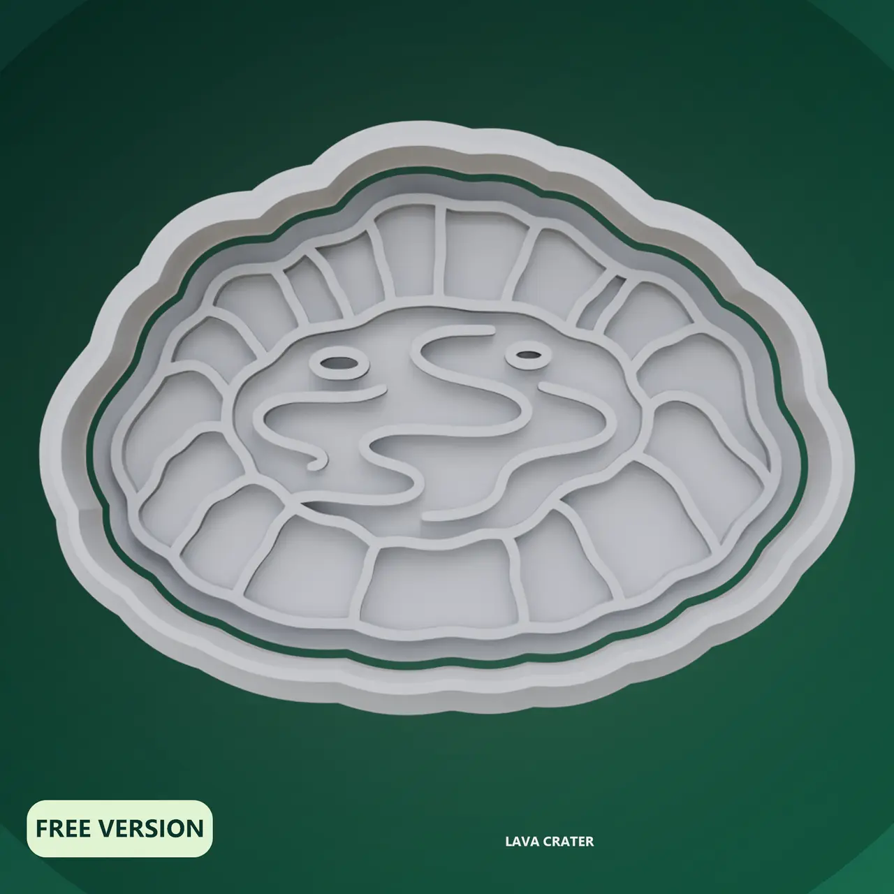 Volcanoes and Lava Cookie Cutter STL – 3D Print Biscuit Mold — modelo 3D