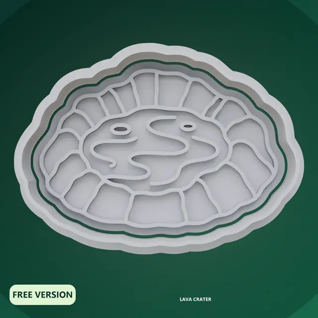 Volcanoes and Lava Cookie Cutter STL – 3D Print Biscuit Mold — modelo 3D