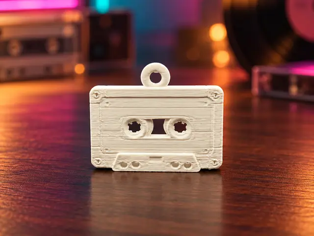 Retro Cassette Keychain – 3D Printed Music Charm — modelo 3D