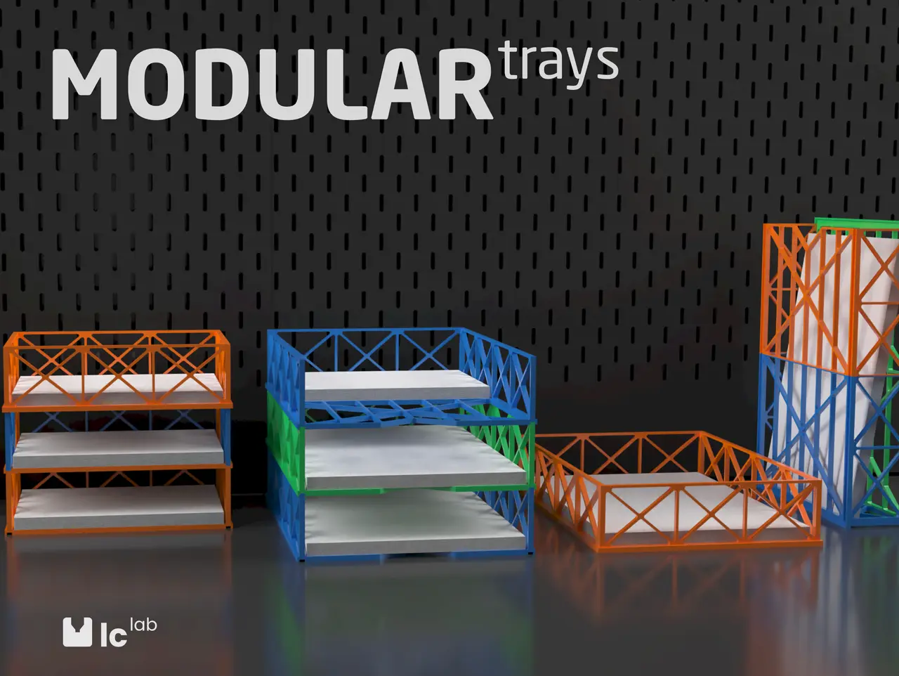 Modular Trays For Work & School — modelo 3D