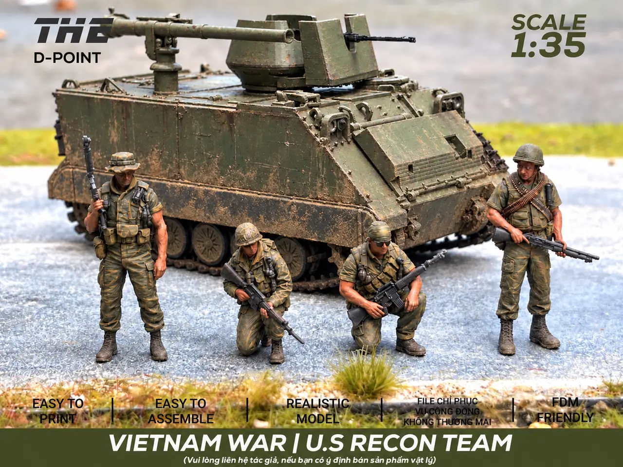 Vietnam War ERA | U.S. Recon Team | 1:35 Scale — modelo 3D