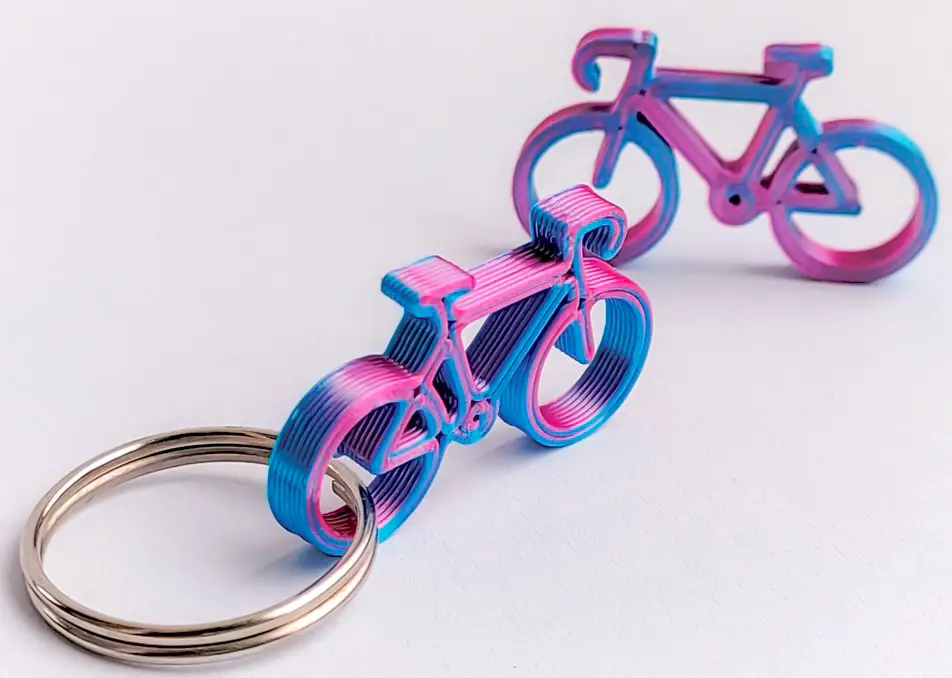 Bicyle / Bike Keyring / Keychain - Key Charm - quick and easy print - Gift idea - Road Cycling - bike lock - last meters - Gift inspiration - End of roll — modelo 3D