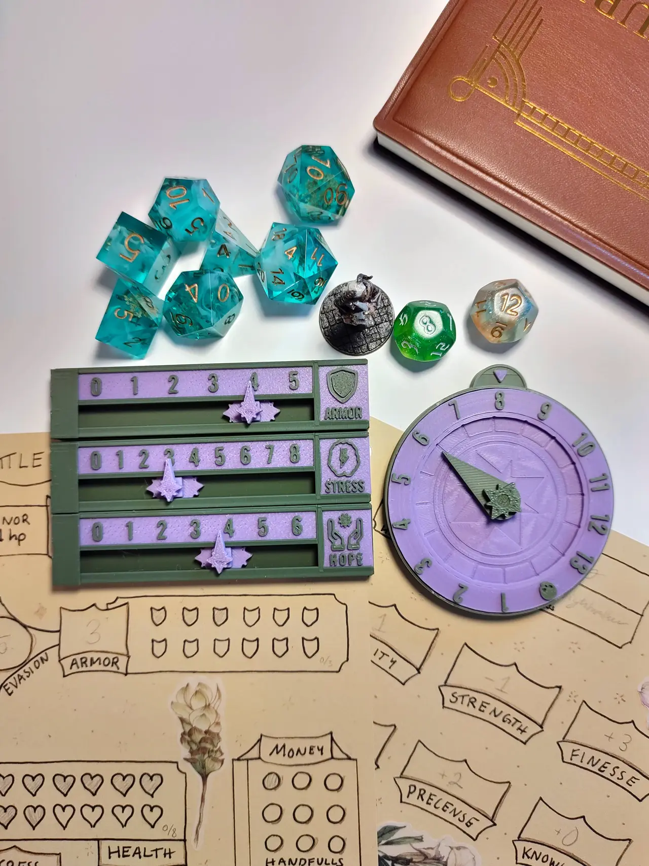 Daggerheart tracker - HP, Stress, Hope, Armor — modelo 3D