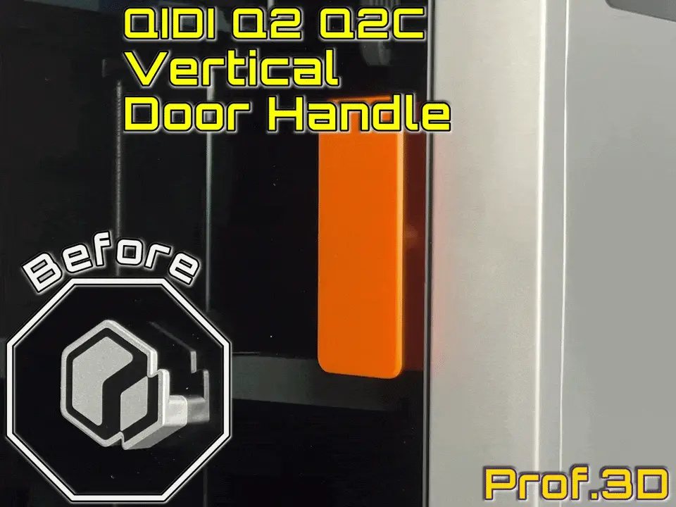 QIDI Q2 Q2C Vertical Door Handle ⧸ Finger-Friendly — modelo 3D