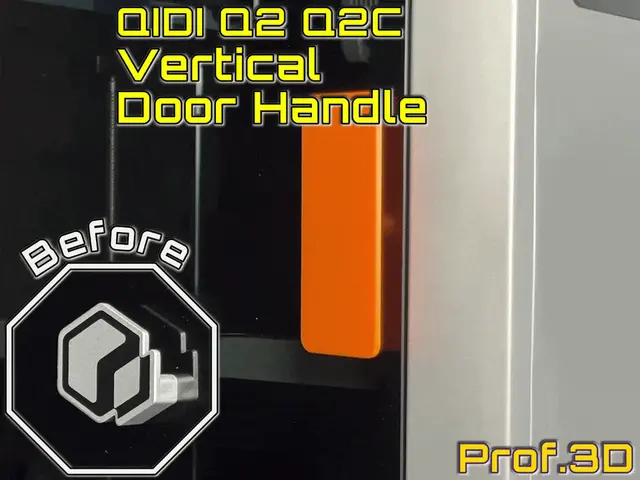 QIDI Q2 Q2C Vertical Door Handle ⧸ Finger-Friendly — modelo 3D