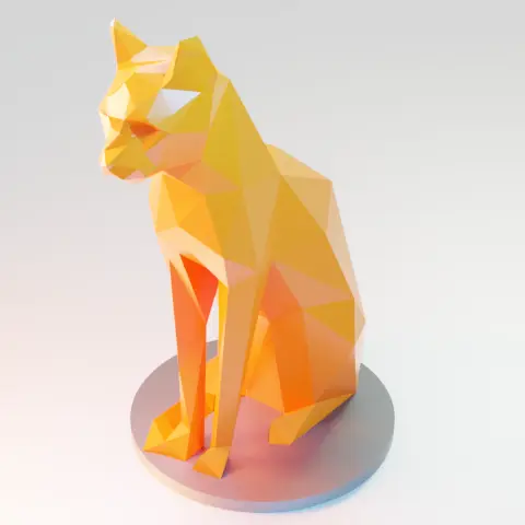 Sitting cat low poly — modelo 3D