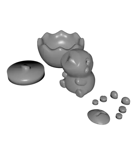 Capybara Clicker & Keychain (Separated Parts) — modelo 3D
