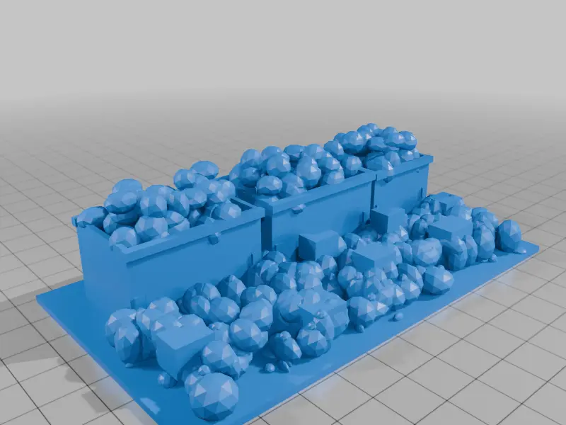 HO Scale Overflowing Dumpster — modelo 3D