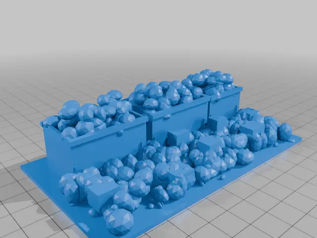 HO Scale Overflowing Dumpster — modelo 3D