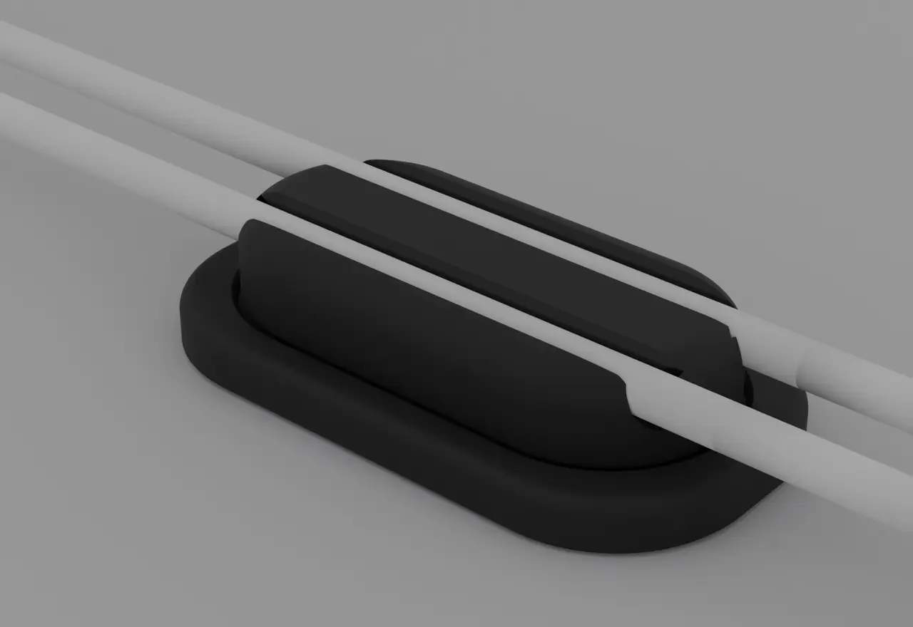 Magnetischer Kabelhalter – minimalistisch, für 2 Ladekabel (Apple Watch + iPhone) / Minimal Magnetic Cable Holder — modelo 3D