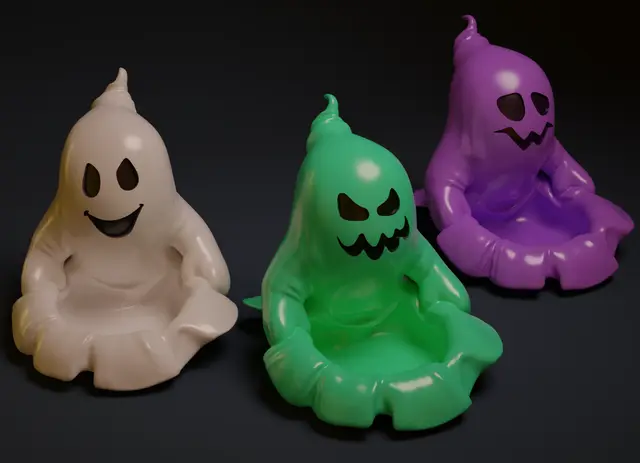 🎃 **Cute Ghost Halloween Candy Bowl & Treat Holder** 👻🍬 (No AI) — modelo 3D