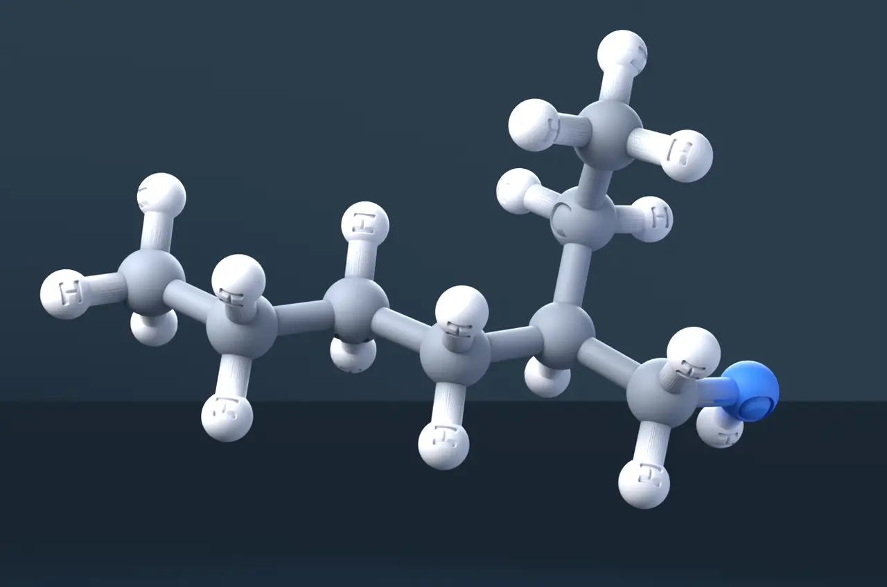 2-Ethylhexanol 3D Molecular Model — CAS 104-76-7 — modelo 3D