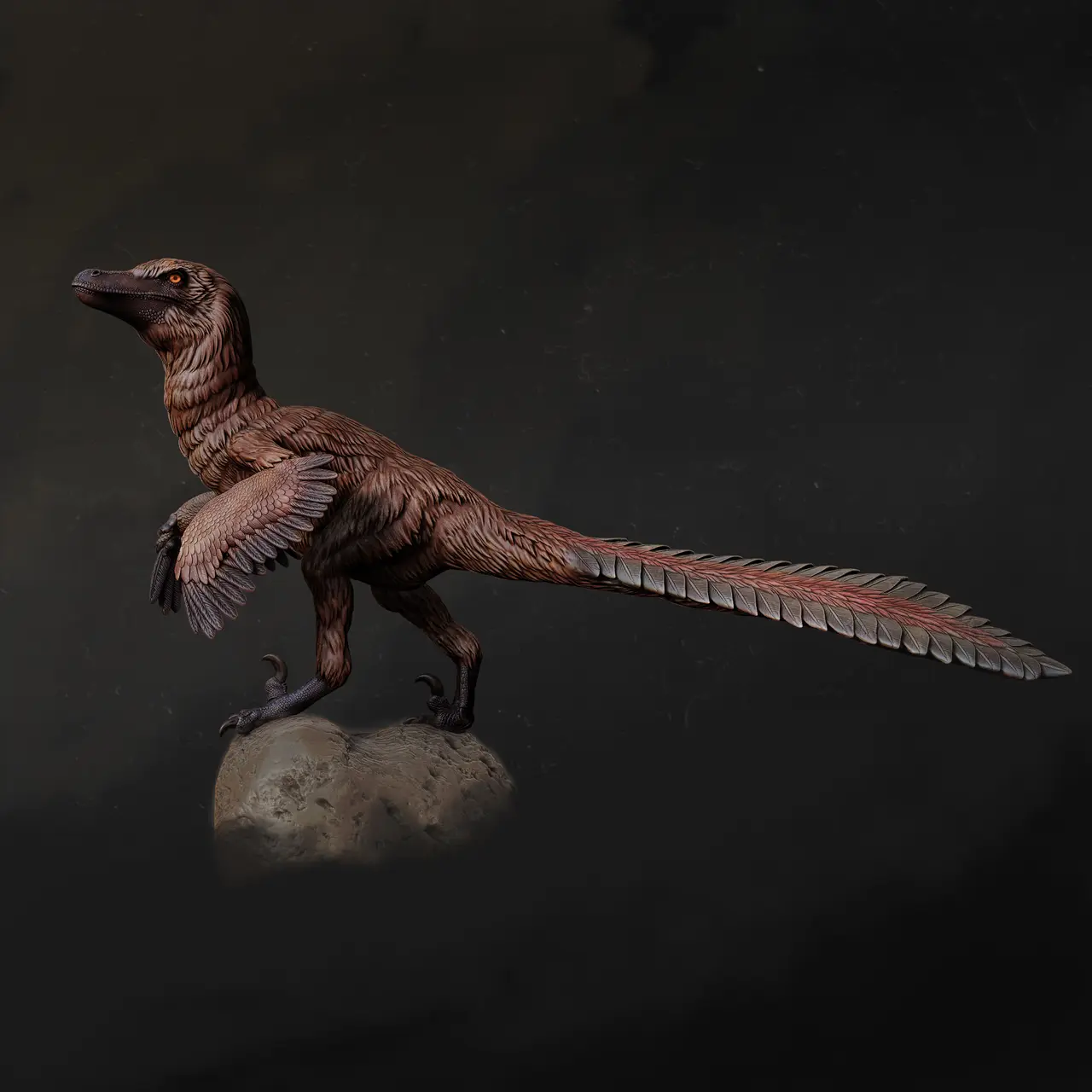 Velociraptor looking 1-20 scale pre-supported dinosaur FREE model — modelo 3D
