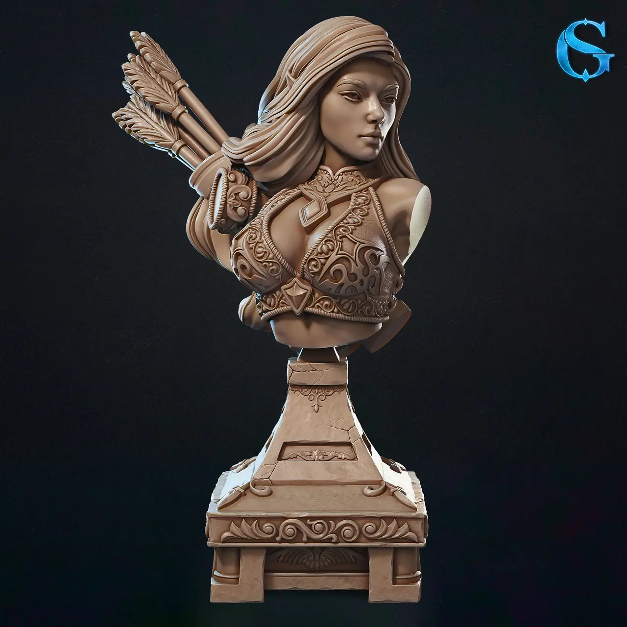 Bust Sheelah Farhand - Female Elf Ranger | Pre-Supported — modelo 3D