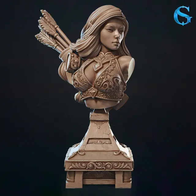 Bust Sheelah Farhand - Female Elf Ranger | Pre-Supported — modelo 3D