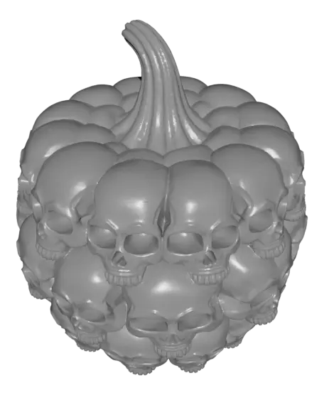 SKELETON HEAD PUMPKIN / HALLOWEEN DECOR / ABSTRACT DECOR / MODERN PUMPKIN SCULPTURE — modelo 3D