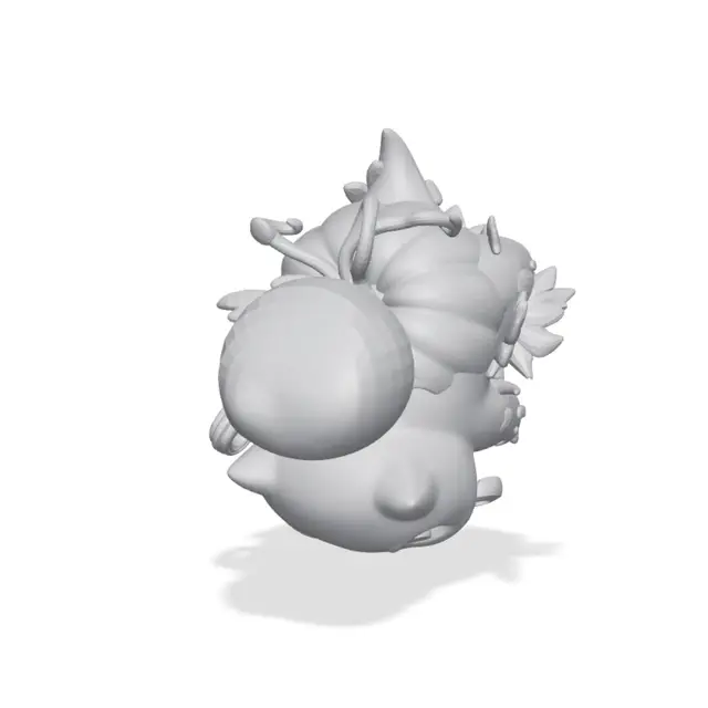 Cute Black Cat with Pumpkin and Creepy Vines — modelo 3D