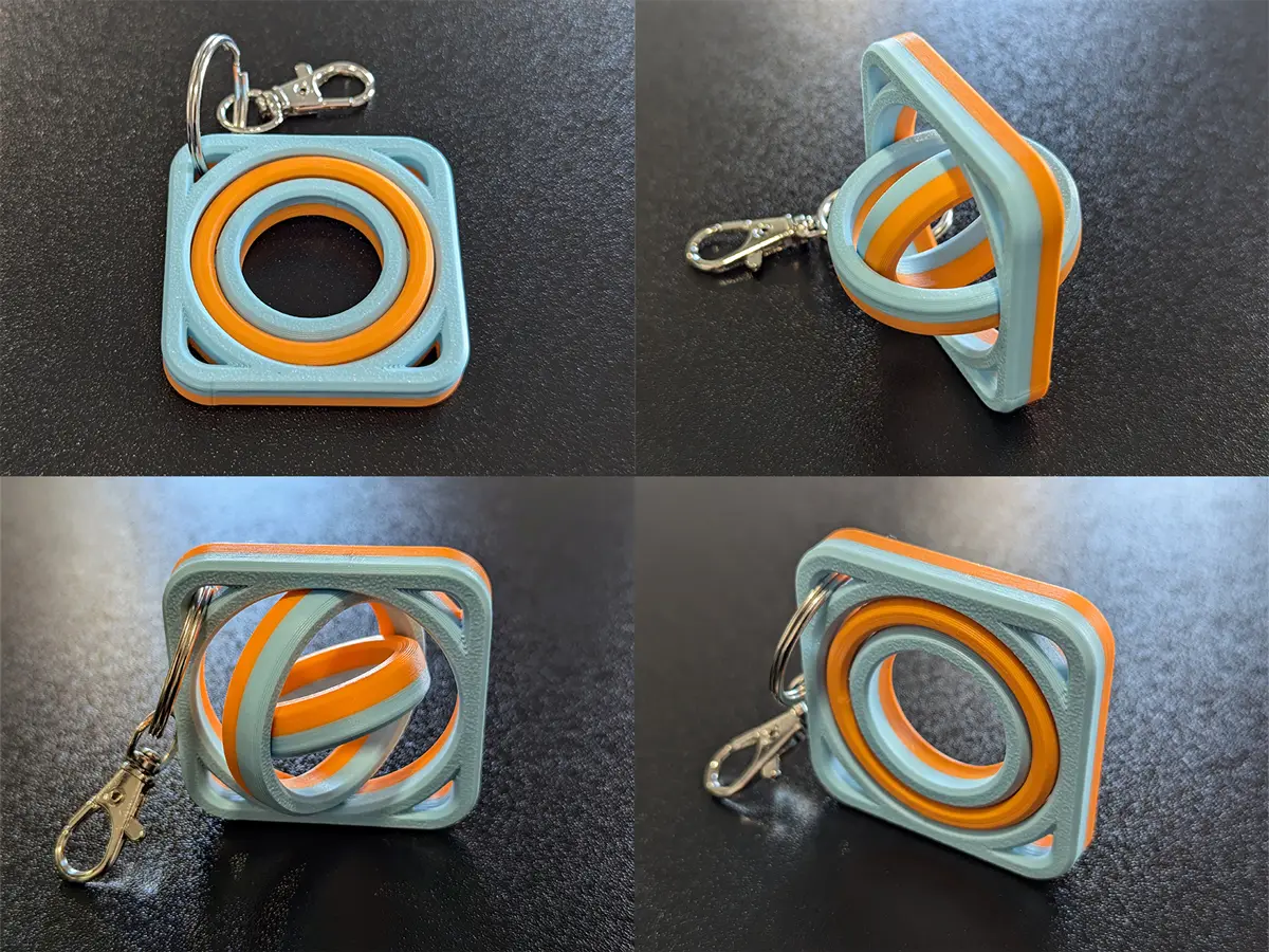 Square Gyro Fidget 4 Sizes — modelo 3D