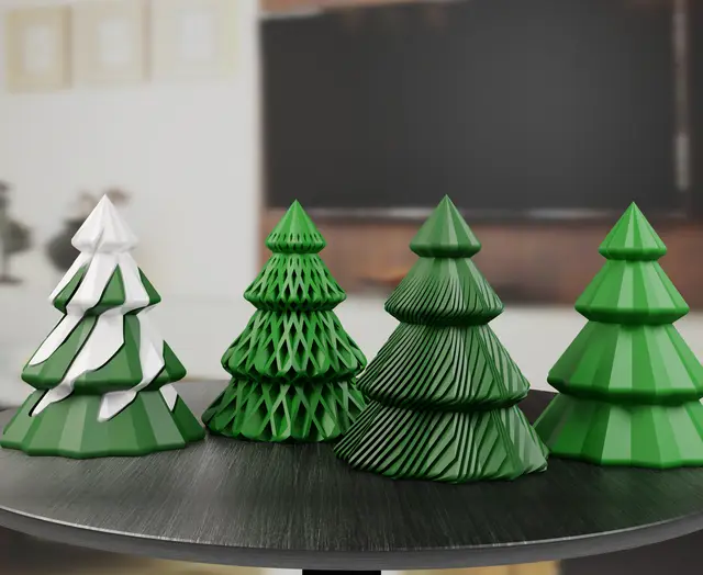 Christmas Tree 4-in-1, Spiral Vase, Passthrough — modelo 3D