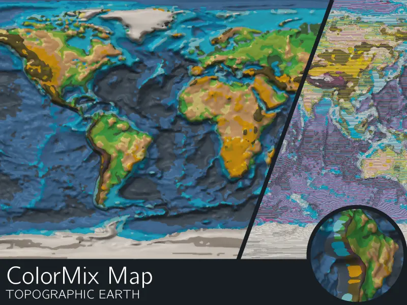 ColorMix Map: topographic earth — modelo 3D