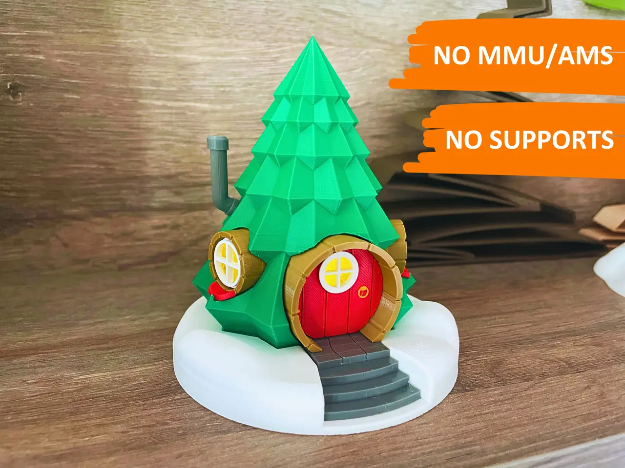 Xmas-Tree Fairy-House for Christmas Village // Weihnachtsbaum-Haus für Winter-Stadt — modelo 3D