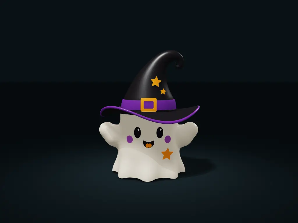 Wizard Hat Ghost Storage Box with Removable Lid — modelo 3D