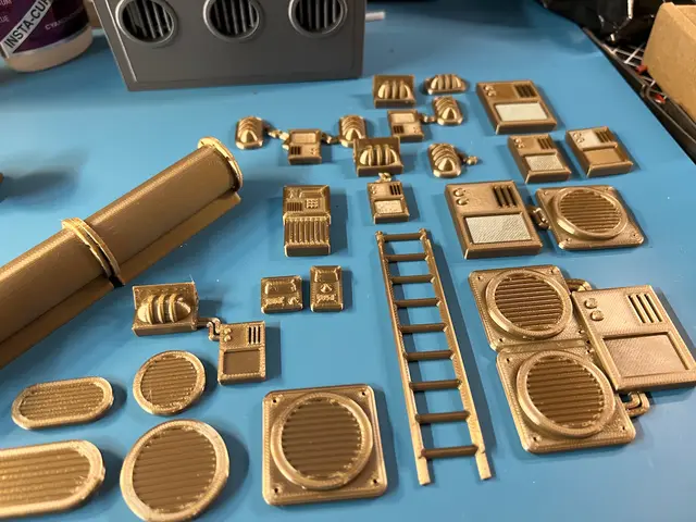 Greebles Part 2! Lights, Power units, Vents, Ladder, Control units and more! — modelo 3D