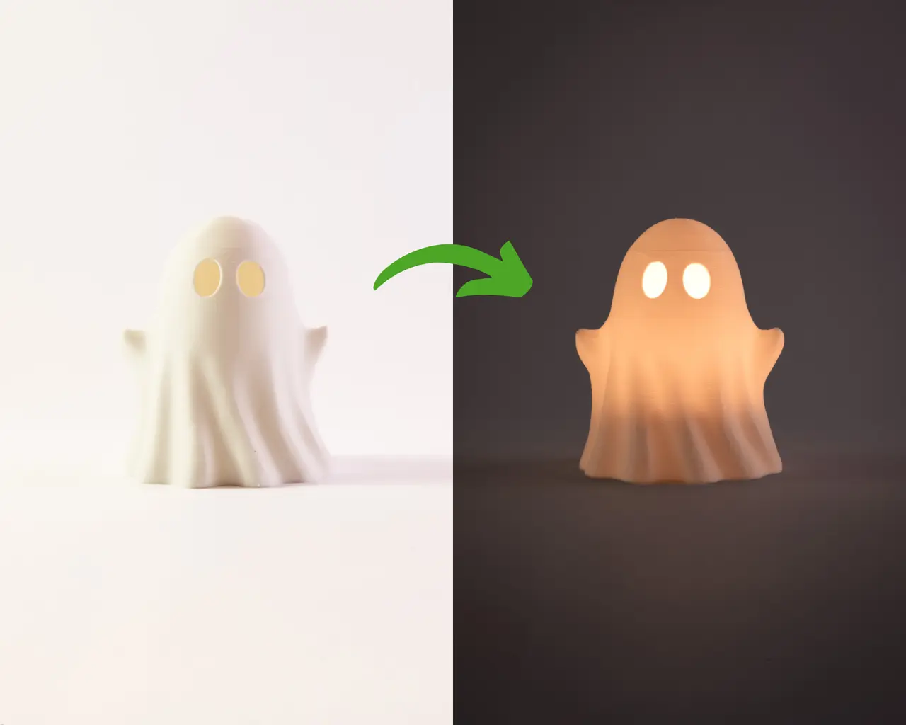 Cute Ghost Tea Light Holder (STL File, For LED Candle Only) — modelo 3D