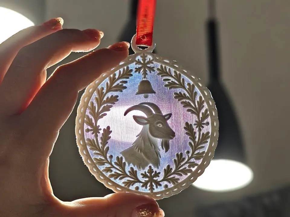 Christmas Ornament – Goat with Organza — modelo 3D
