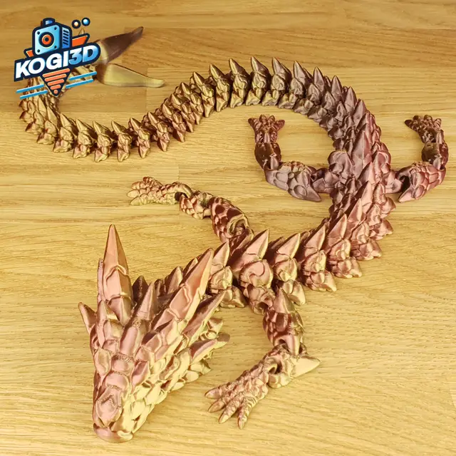 Print in Place Fully Articulated Flexi Dragon — modelo 3D