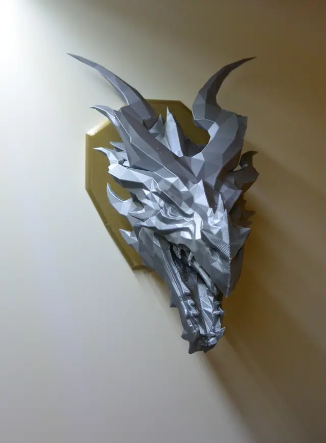 Skyrim Alduin Dragon wall Trophy — modelo 3D