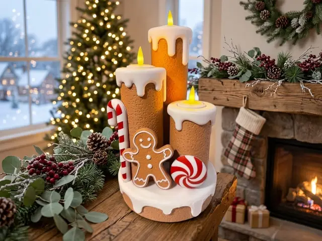 Gingerbread Candle Centrepiece - Christmas LED Holder — modelo 3D