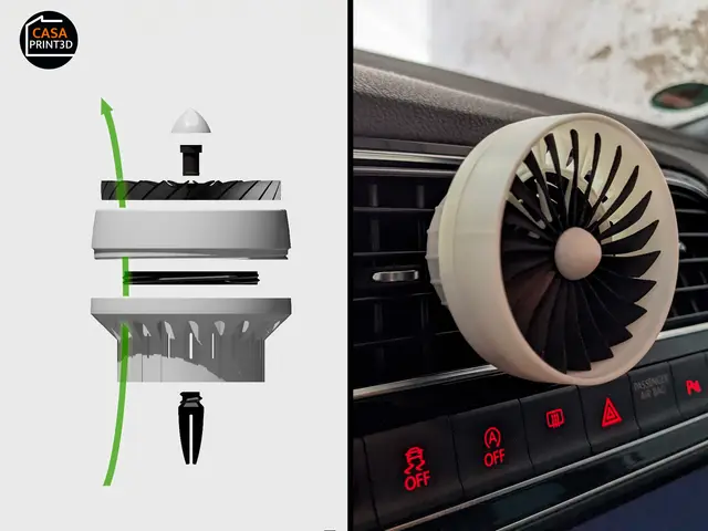 Turbofan aroma diffuser - Car vent mini Jet engine — modelo 3D