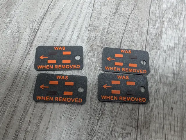 Tire rotation label — modelo 3D