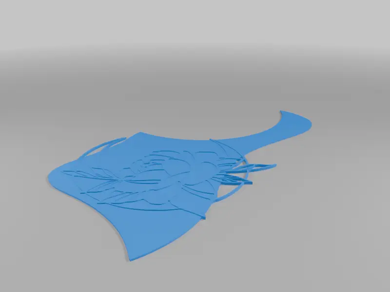 Guitar Plate with roses — modelo 3D