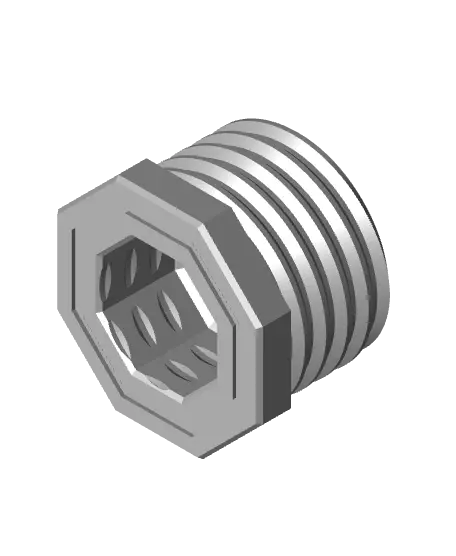 13 mm Big Thread, Flat Push-Fit Head, Small Thread Hole, Bolt — modelo 3D