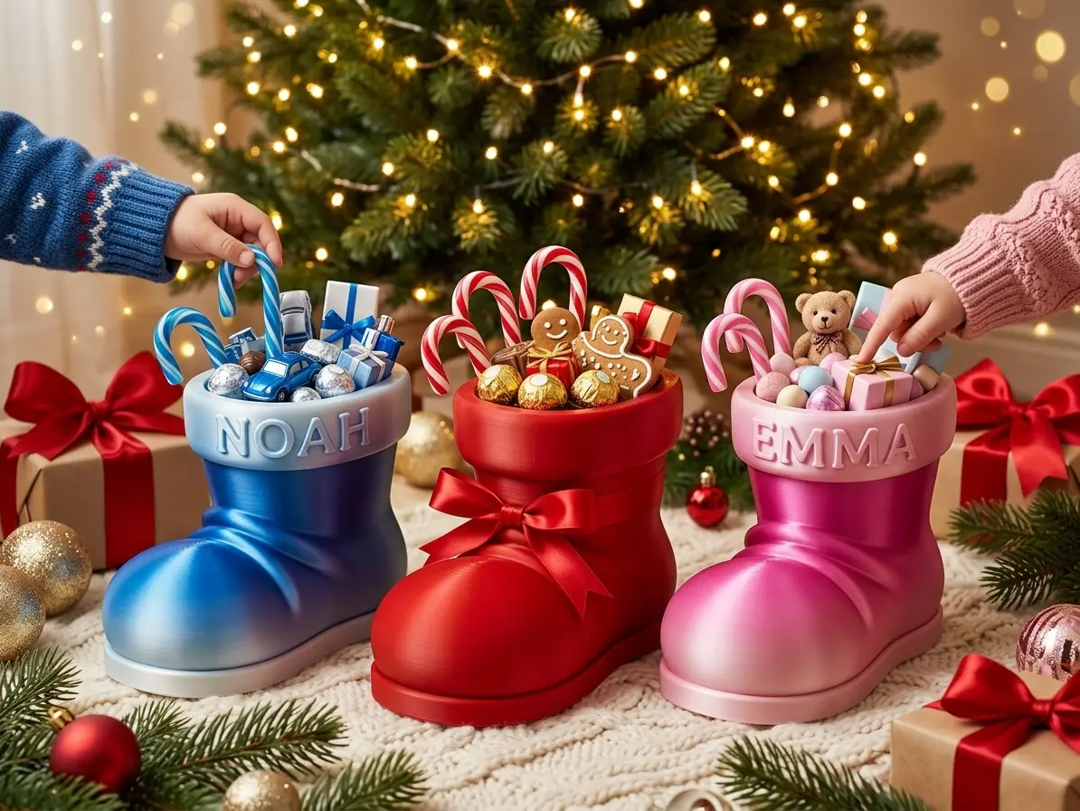 Santa Boot Candy Bowl | Christmas Treat Holder — modelo 3D