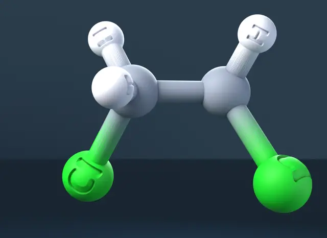 1,2-Dichloroethane 3D Model — CAS 107-06-2 — modelo 3D