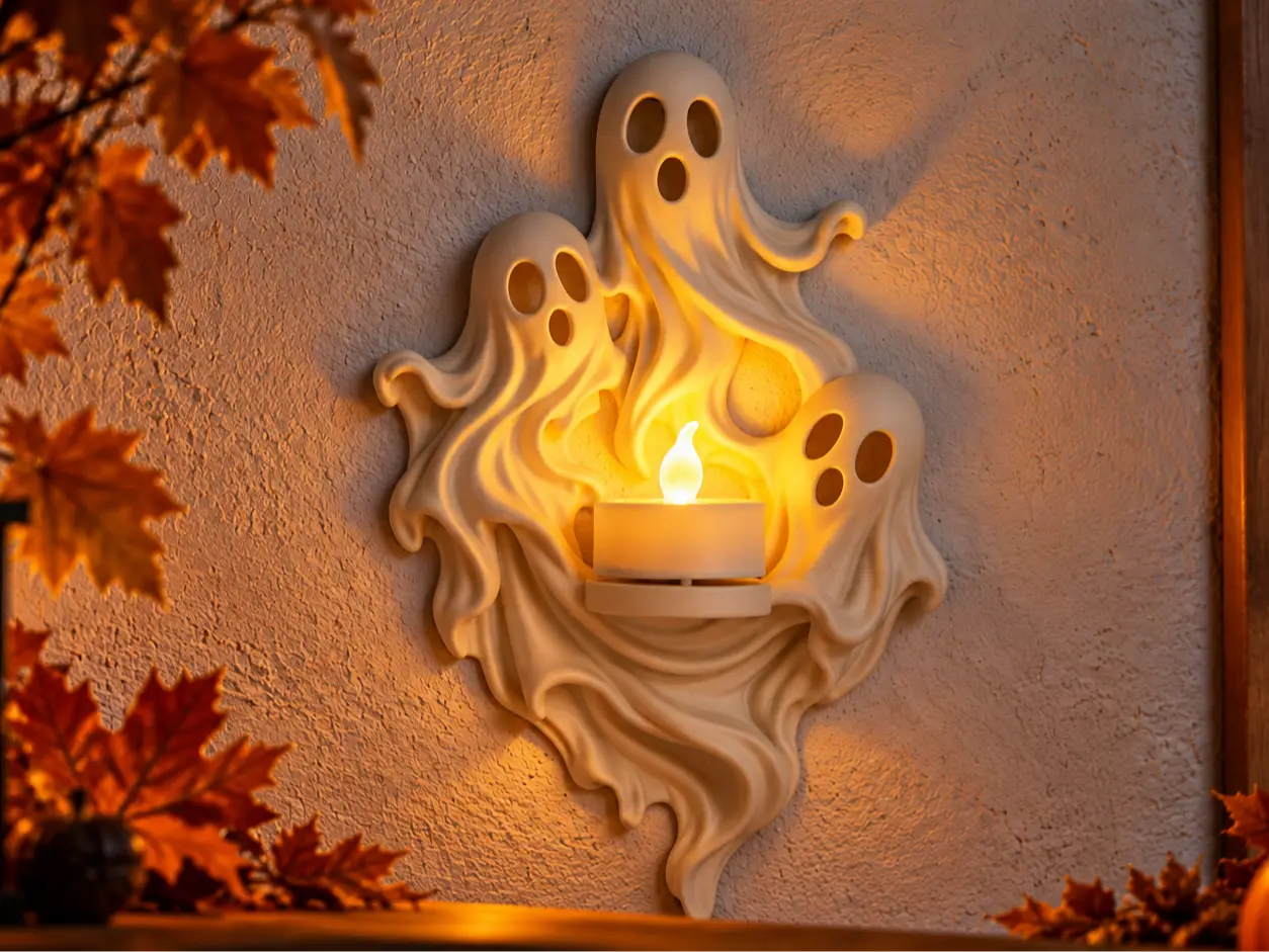 Ghost Swirl Wall Candle Holder — modelo 3D