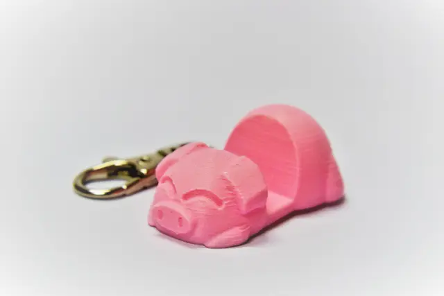 Piggy Phone Stand Keychain — modelo 3D