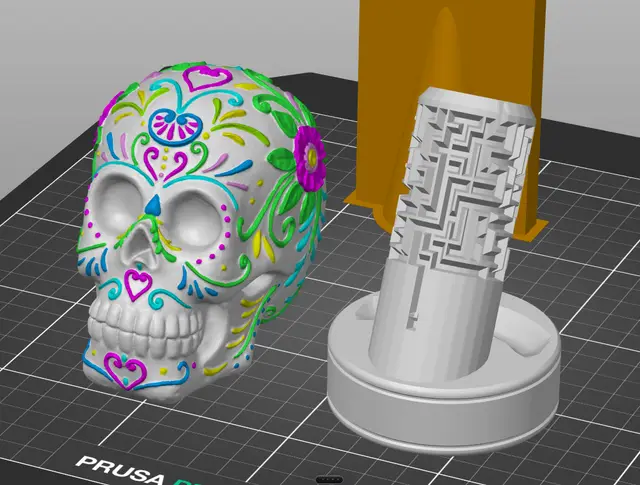 Day of the Dead (Calavera) Multi-Color Mechanical Skull Maze — modelo 3D