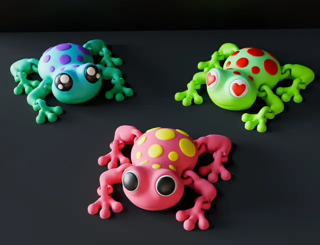 Cute articulated frog — modelo 3D