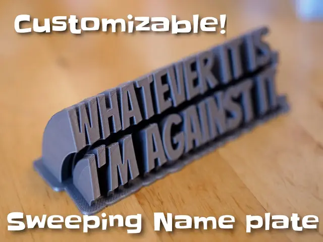 Sweeping 2-line name plate (text) — modelo 3D