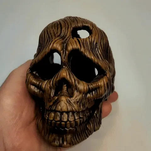 Wooden skull mushroom planter — modelo 3D