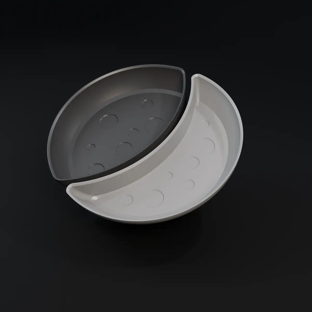 Moon-shaped trays (100 mm) — modelo 3D