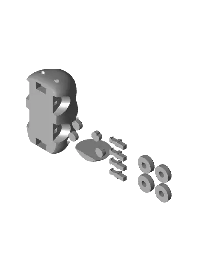Movable Capybara Bus Keychain (Separated Parts) — modelo 3D