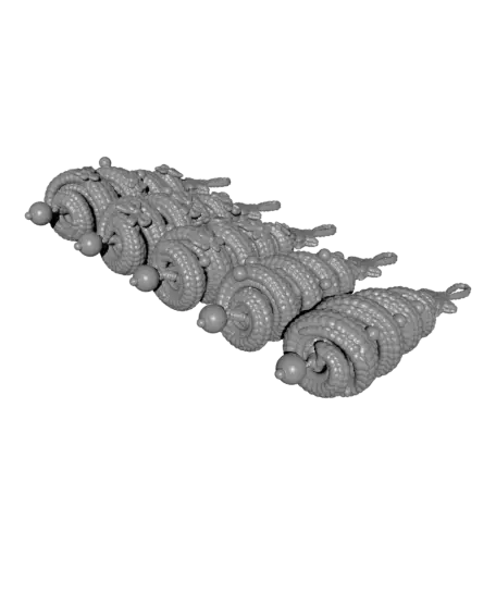 Spiral Christmas Tree Ornament Set — modelo 3D