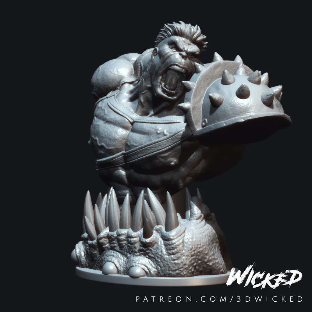 Wicked Marvel Hulk 3d Bust: Avengers STL ready for printing — modelo 3D