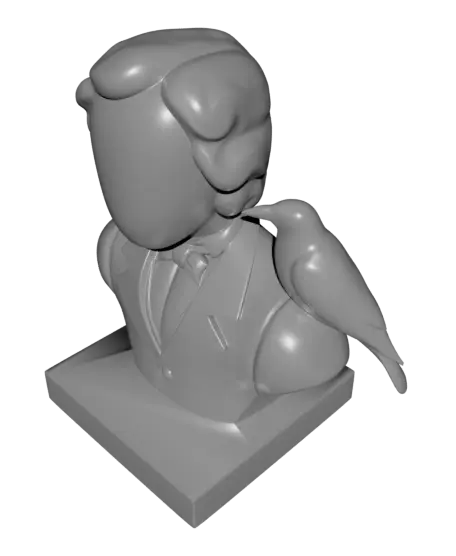 The Raven and the Poet – Edgar Allan Poe Bust — modelo 3D
