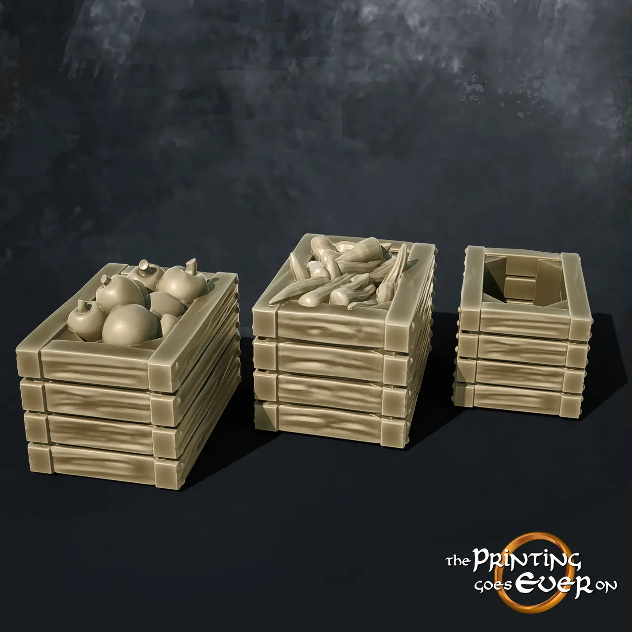 Wooden Crates with Fruit and Vegetables — modelo 3D